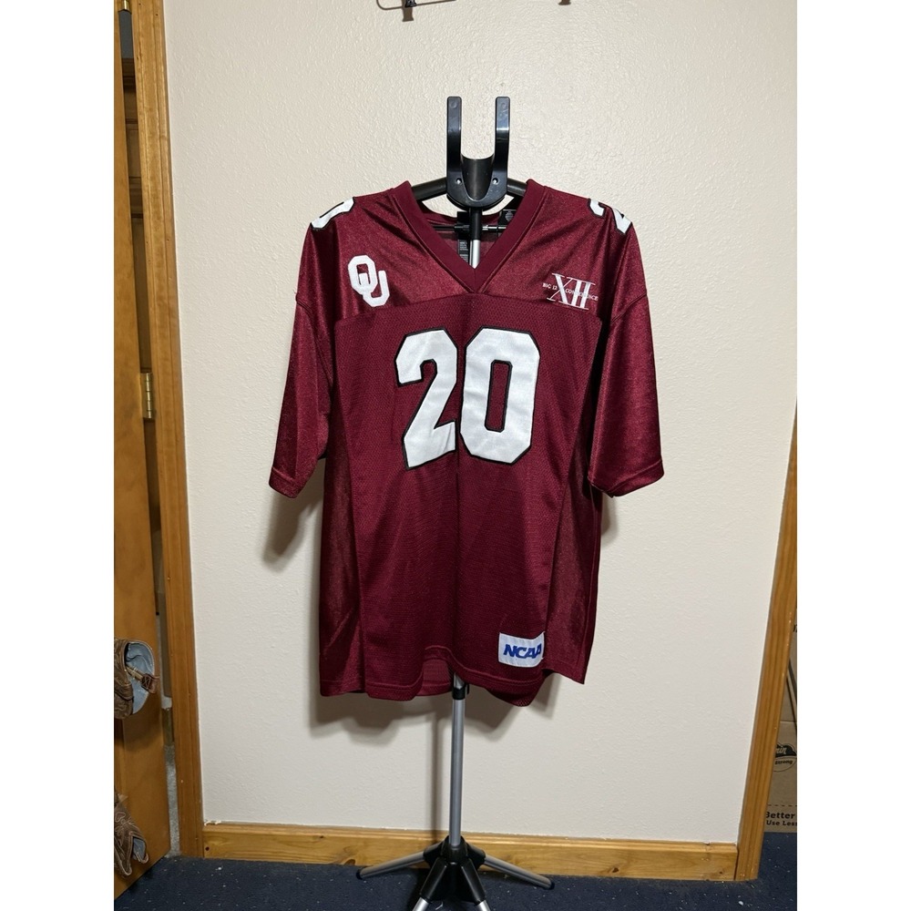 Oklahoma Sooners‎ #20 Football Jersey Crimson Big 12 NCAA Men's XL